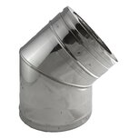 Rookkanaal Dubbelwandig Rits  Rookkanalen &Oslash;80-130 Bocht 45 graden witte achtergrond