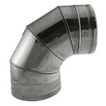 Rookkanaal Dubbelwandig Rits Rookkanalen &Oslash;80-130 Bocht 90 graden witte achtergrond