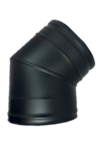 150/200 Dubbelwandig bocht 45 graden Zwart