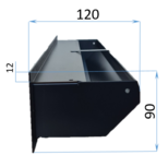 maat tekening ventilattierooster 480x90x120