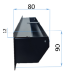 maat tekening ventilattierooster 980(b) x 90(h) x 80(d)