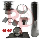 Rookkanaal set t.b.v. dak 45-60 graden. incl. loodflap (popnagel)