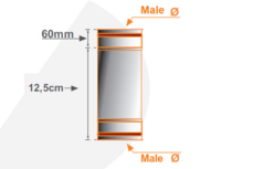 80mm pelletpijp EW rvs Verbindings-stuk 