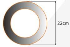 rozet zwart gecoat 130mm - 22 cm