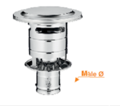 trekkap zwart RVS pelletpijp 80 mm man