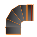 bocht zwart 90 graden pelletpijp 80 mm met seal