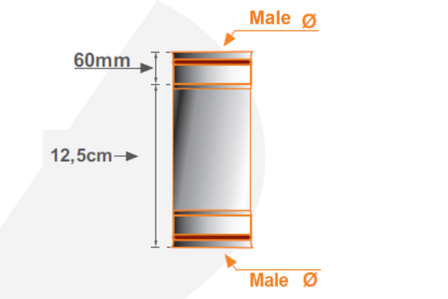 80mm pelletpijp EW rvs Verbindings-stuk met seal
