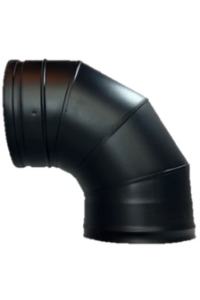 90 graden bocht zwart dw 80/130