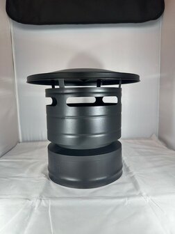 150/200 Dubbelwandig gaas kap Zwart gecoat