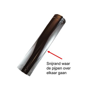 080/130 Dubbelwandig schuifpijp zwart 32-45cm