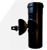 pelletpijp zwart met inspectie-luik 80mm rvs