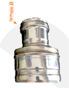 onder aansluitstuk zwart dw 80-130 - ew 80mm VROUW