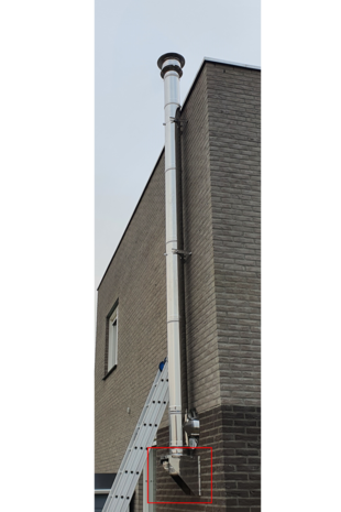 Rookkanaal dw Ø80-130 Stoelconstructie vb 3 Rits Rookkanalen
