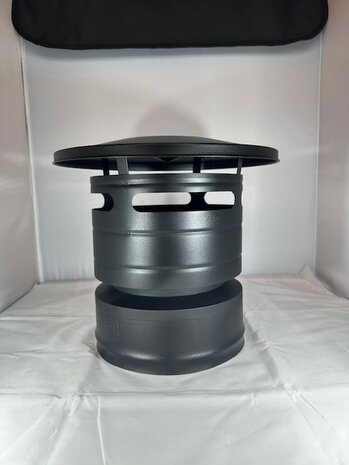 150/200 Dubbelwandig gaas kap Zwart gecoat