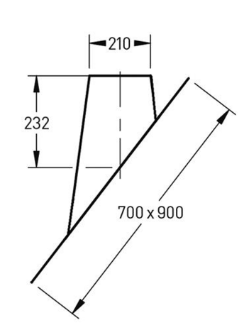 200 Loodflap 45-60 graden Zwart