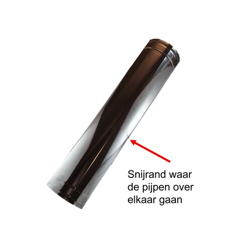 080/130 Dubbelwandig schuifpijp zwart 32-45cm
