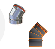 Bocht 45 graden pelletpijp EW RVS met seal