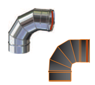  90 graden bocht ew rvs 80 mm