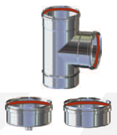 pelletpijp t-stuk 80mm rvs 2