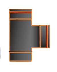 pelletpijp t-stuk zwart 80mm rvs 2